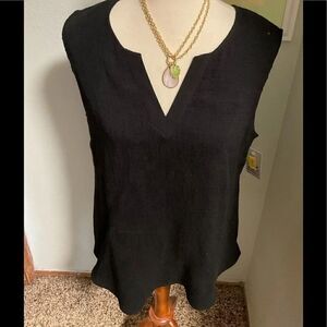 NWT ZOZO Black Sleeveless V-Neck Top Size Large #85
